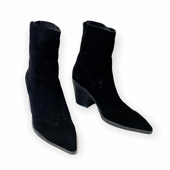 New in box,  Silent D Boots, Miller Pointed Toe Ankle Boots Black Suede, Size 38 - Picture 1 of 14